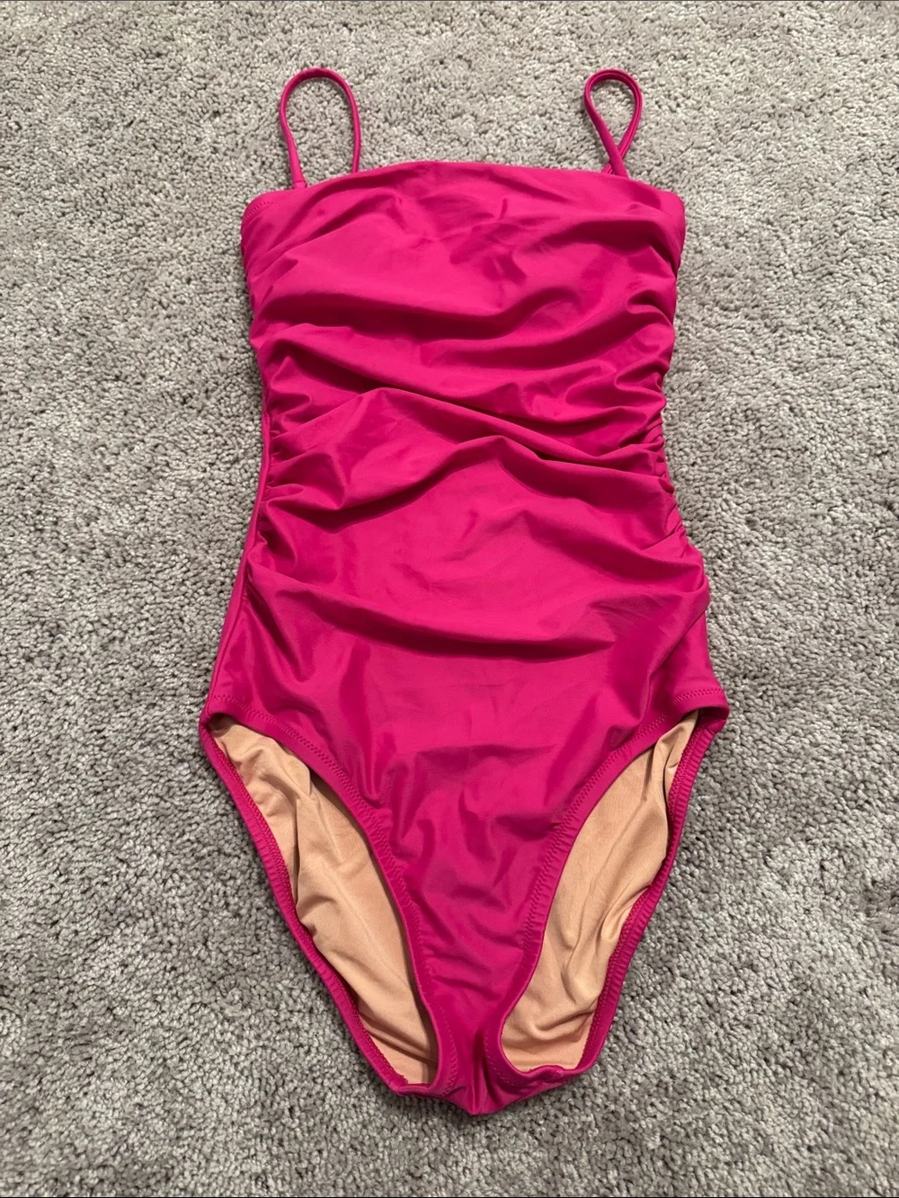 J. Crew Fuchsia Ruched One-Piece Swimsuit